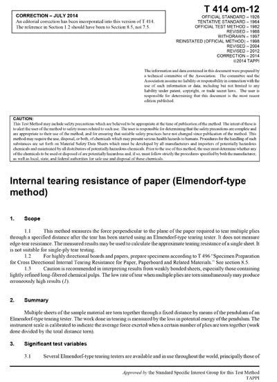 tappi tear test|tappi t414 pdf.